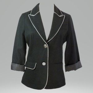 Sashimi M Black Blazer with Gray Trim